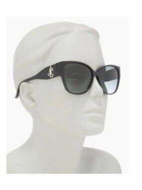 Jimmy Choo Sunglasses 58MM Black Sparkle Luxury Designer Italy Chic Modern
